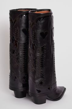 Western Wear Accessories, Fold Over Cowboy Boots, Cowboy Boots With Stars, Cowboy Boot Heels, Cowboy Heels, Boots Embroidered, Ladies Long Boots, Western Pants, Thick High Heels