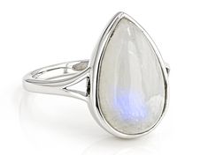 16x10mm Pear Shape Rainbow Moonstone Rhodium Over Sterling Silver Ring. Measures Approximately 0.47"L x 0.69"W. Not Sizeable. Silver Pear-shaped Moonstone Ring, Silver Pear-shaped Moonstone Jewelry, Teardrop Rings, Country Rings, Teardrop Ring, White Rainbow, Broken Chain, Cultured Pearls, Pear Shape