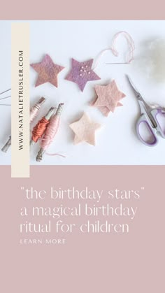 the birthday stars are made from felt for children to use in crafts and crafts projects