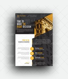 a yellow and black business flyer template