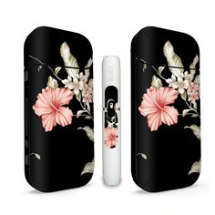 an electronic device with flowers painted on it