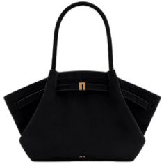 Chic Black Satchel With Magnetic Closure, Black Office Bag With Magnetic Closure, Office Bag With Magnetic Closure In Black, Chic Black Bag With Magnetic Closure, Elegant Black Medium-sized Bag, Jw Pei Hana Tote Bag, Black Tote Satchel With Magnetic Closure, High-end Black Soft Leather Shoulder Bag, Eco-friendly Black Shoulder Bag With Double Handle