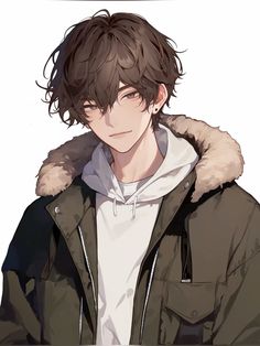 an anime character wearing a jacket and hoodie