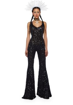 Free, fast shipping on Sparkle Nights Sequin Jumpsuit- Black at Dolls Kill, an online boutique for rave & festival fashion. Shop our exclusive collection of Club Exx clothing, shoes, & accessories here. Sleeveless Disco Jumpsuit For Night Out, Sequin Backless Jumpsuits And Rompers For Party Season, Evening Sequined Stretch Jumpsuits And Rompers, Evening Stretch Sequin Jumpsuits And Rompers, Sequin Backless Jumpsuits And Rompers For Night Out, Disco Jumpsuit, Mesh Jumpsuit, Vegas Dresses, Sequin Jumpsuit