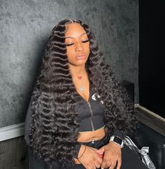 Slot Zeus, Frontal Wig Hairstyles, Crimped Hair, Quick Weave Hairstyles, 4c Natural, Deep Wave Hairstyles, Pretty Hair Color, Dope Hairstyles, Front Lace Wigs Human Hair