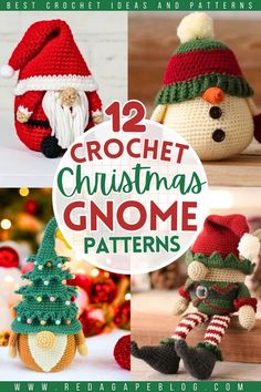 Crochet Gnome Towel Topper Free Pattern, Holiday Crochet Patterns Free, Crochet Christmas Gnome, Crochet Christmas Stocking Pattern