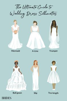 the ultimate guide to wedding dress silhouettes