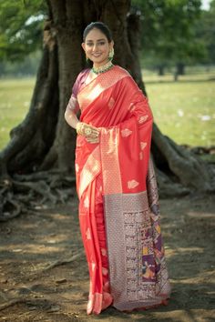 Saree Fabric : Handloom Raw Silk Saree Color : Imperial Red Saree Length : 5.5 Meter Blouse Length : 0.8 Meter Saree Work : Woven Design Saree Border : Woven Border Wash: Dry Clean Product color may little differ as per the brightness or color settings of your device. Red Paithani Silk Pre-draped Saree For Puja, Pre-draped Cutdana Saree For Rituals, Art Silk Saree For Rituals, Slub Silk Traditional Wear For Rituals, Art Silk Pre-draped Saree For Rituals, Traditional Wear For Rituals In Slub Silk, Pre-draped Art Silk Saree With Pallu For Rituals, Traditional Red Slub Silk Pre-draped Saree, Slub Silk Saree For Rituals