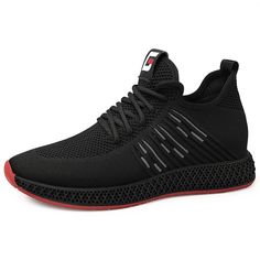 2019 Comfortable Elevator Flyknit Sneakers for Men Increase Taller 2.4inch / 6cm Lace Up Jogging Shoes Casual Breathable High-top Sneakers For Jogging, Sporty High-top Height-increasing Sneakers, Sporty Height Increasing High-top Sneakers, Breathable Casual Slip-on Sneakers, Breathable Slip-on Sneakers For Casual Wear, Casual High-top Walking Shoes For Errands, Shoe Chart, Jogging Shoes, Dress Loafers