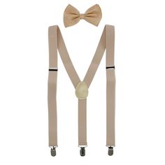 This 2-piece suspender and bow tie set is a classic combination that can be worn for many occasions. The suspenders feature adjusters to provide a secure fit. The bow tie features an adjustable neck for maximum comfort. Made of Synthetic Beige Bow Tie, Button Suspenders, Suspenders And Bow Tie, Leather Braces, Grey Suspenders, White Suspenders, Red Suspenders, Blue Suspenders, Mens Wearhouse