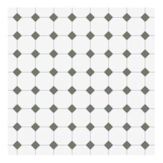 a white and green tile pattern with small squares on the bottom, in shades of gray