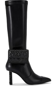 Kurt Geiger London Pouch Knee High Boot (Women) | Nordstrom Luxury Calf Leather Knee-high Evening Boots, Luxury Calf Leather Knee-high Boots For Evening, Luxury Calf Leather Mid-calf Boots, Luxury Evening Knee-high Calf Leather Boots, Designer Leather Knee-high Boots For Night Out, Leather Knee-high Boots With Zipper For Night Out, Luxury Leather Knee-high Boots For Evening, Luxury Knee-high Boots For Night Out, Luxury Knee-high Boots For Evening