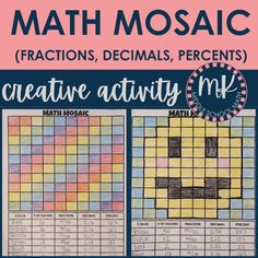 a poster with the words math mosaics on it and an image of a cross