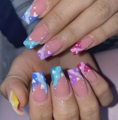 Cute Acrylic Nail Designs, Fire Nails, Funky Nails, Dope Nails, Short Acrylic Nails, Manicure E Pedicure