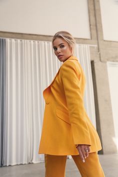 Flared Jacket with Slits on the Sleeves Yellow-baagr.myshopify.com-dress.-BOJONI Flared Jacket, Summer Wedding Reception, Wedding Guest Attire, Guest Attire, Wedding Attire Guest, Best Dress, Fabric Structure, Yellow Fashion, Green And Yellow