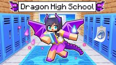 an image of a cartoon character in a locker room with the words dragon high school