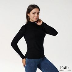 Long Sleeve Half Turtleneck Slim Fit Base Shirt Innerwear Top Casual High Stretch Tops For Fall, Winter Stretch Tops In Solid Color, Basic High Stretch Tops For Fall, Fitted Basic Winter Tops, Winter Basic Fitted Tops, High Stretch Solid Color T-shirt For Fall, Black Slim Fit Tops For Winter, Fitted Crew Neck Winter Shirt, Cotton Slim Fit Tops For Fall