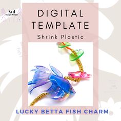 an advertisement for the lucky betta fish charm, featuring two colorful plastic fish charms