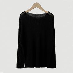 Vintage Solid Color Knitted Loose Tee