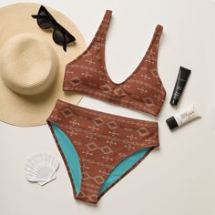 Yeehaw Brown Aztec Bikini - #bk Western Swimsuit, Lake Clothes, Different Body Types, Western Clothes, Western Shoes, Dream Horse, Country Wear, December 2024, Horse Barn