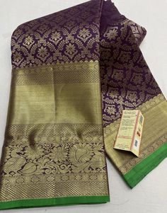 1.this is beautiful pure handwoven kanjivaram silk sari  with 1 gram hold zari weaving with running blouse piece  2.this sari is 5.5 mt length  3.this is a very elegant looking sari for all occasions like weddings and other formal events  4.fall n pico is complimentary  5.blouse can be made as per the requirements of the clients with proper measurements.stiching charges will be extra  6.plz check the availability of the sari before placing the order Tussar Silk Pre-draped Saree With Zari Weaving For Puja, Jamawar Saree With Zari Weaving For Traditional Ceremonies, Jamawar Pre-draped Saree With Zari Weaving For Puja, Puja Saree With Jamawar And Zari Weaving, Traditional Jamawar Saree With Weaving Work, Puja Saree With Zari Weaving On Jamawar, Jamawar Saree With Zari Weaving For Puja, Traditional Jamawar Wear With Weaving Work, Festive Jamawar Traditional Wear With Weaving Work