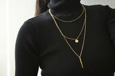 Chain is adjustable. Layer Necklace Gold, Multi Layered Necklace, Coin Necklace Gold, Lingot D'or, Bar Necklace Gold, Rose Gold Chain Necklace, Star Necklace Gold, Gold Coin Necklace, Stacked Necklaces