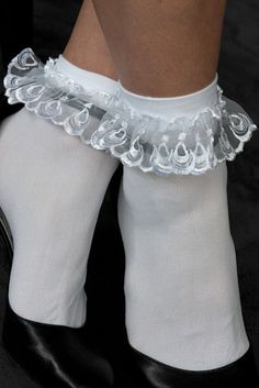 Lace Ruffle Anklet | Leg Avenue | Sock Dreams Lace Ruffle Socks, Bobby Socks, Socks Lace, Ruffle Socks, Frilly Socks, 90s Fashion Women, Ruffled Socks, Lace Socks, Socks And Heels