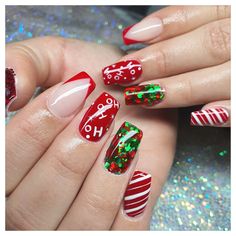 Green Christmas Nails, Xmas Nail Art, Trendy Nail Art Designs, Pretty Nail Art Designs