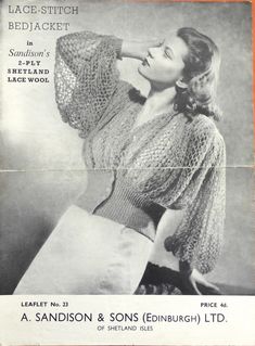 an old knitting pattern for a woman's sweater