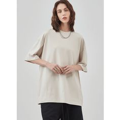 Solid Color Oversized Basic TeeTee  Material: 100%Cotton  Size: S, M, L, XL ,2XL Color: Apricot, Khaki, Brown, Coffee, Dary Gray  Season: Spring, Fall, Summer  Occasion: Leisure, Outdoor, Daily, Vacation, Fall Outfits, Spring Outfits, Summer Outfits Oversized Plain T-shirt For Summer, Oversized Beige T-shirt For Summer, Oversized Batwing Sleeve Cotton T-shirt, Oversized Short Sleeve Shirt For Loungewear, Oversized Short Sleeve Loungewear Shirt, Oversized Batwing Sleeve T-shirt For Spring, Summer Drop Shoulder Tops, Oversized Beige T-shirt For Loungewear, Oversized Plain T-shirt For Spring