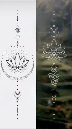 the back side of a window with different designs on it, and an image of a flower