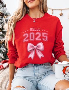 New Year 2025 Shirt 2025 Happy New Year Shirt New Year Sweatshirt New Year Crewneck Women Coquette New Year Shirt 2025 New Year Party Shirt This trendy design is perfect for ringing in the New Year! We know this shirt will be enjoyed! Red New Year Sweatshirt Women, New Years Shirts, New Years Party, Nouvel An, Party Shirts, Christmas Tshirts, Christmas Sweatshirts, Happy New, Happy New Year