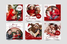 four christmas cards with different photos