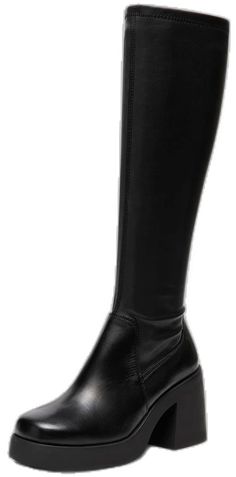 Tall High Heel Faux Leather Boots, Tall Faux Leather High Heel Boots, Knee-high Faux Leather High Heel Boots, Formal Wide Calf Mid-calf Heeled Boots, Wide Calf Mid-calf Boots For Formal Occasions, Winter Knee-high Faux Leather Wedge Boots, Fitted High Heel Wedge Boots For Fall, Winter Faux Leather Knee-high Wedge Boots, Fall Wide Calf Knee-high Platform Boots