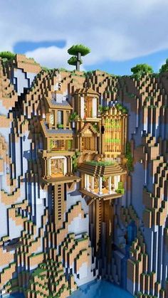 Minecraft Spruce Base Ideas, Base In Mountain Minecraft, Minecraft Houses Blueprints Cottage, Cliff Base Minecraft, Minecraft Houses Small Easy, Minecraft Base Tutorial, Beautiful Minecraft Houses, Nether Design, Minecraft House Ideas Wood