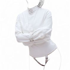 White Asylum Straight Jacket Costume S/M L/Xl Body Harness Restraint Armbinder Straight Jacket Costume, Arm Guard, Straight Jacket, Pu Leather Jacket, Body Harness, Suits For Sale, Costumes For Women, White Leather, Pu Leather