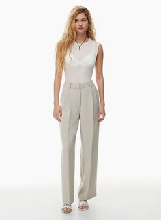 Effortless Pant, Japanese Crepe, Crepe Trousers, Flattering Pants, Knife Pleats, Blush And Grey, Flare Top, My Bag, High Rise Pants