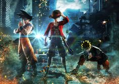 Jump Force Goku Monkey D Luffy Naruto 8k wallpaper Jump Force, Manga Naruto, Hd Anime Wallpapers, Wallpaper Animes, Star Wars Jedi, Blue Exorcist, Naruto Wallpaper