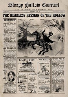 an old newspaper with the title sleepy hollow content