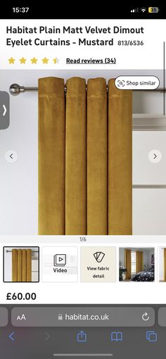 an image of curtains on the app store's mobile page, which is also available for purchase