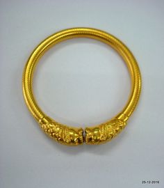 "Ethnic Traditional design gold vermeil gold gilded silver Bracelet or Bangle from Rajasthan India. This Bangle has been made in Rajasthan by Expert local silversmith, it is handmade and has very nice traditional look. Very Easy to wear by little twiest. weight - 24 grams Inner Diameter - 5.9 cm (2.3\") Inner circumference - 18.5 cm (7.28\") Outer diameter - 7.3 cm (2.87\") width - 0.8 cm material - Good silver with gold plate." Gold Hallmarked Jewelry For Rituals, Gold Cuff Bracelet With Intricate Design For Festivals, Elegant Yellow Gold Bangle For Rituals, Gold Plated Temple Jewelry Bangle, Traditional Gold Bangle Cuff Bracelet, Gold Temple Jewelry Bangle In 22k, Handmade Gold Cuff Bracelet For Ceremonial Use, Handmade Gold Cuff Bracelet For Ceremonial Occasions, Gold 22k Temple Style Bangle