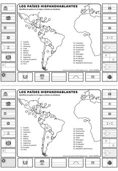 two maps showing the locations of different countries in latin america, and where they are located