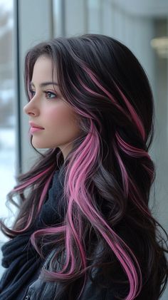 Kpop Hair Color Ideas, Pink Halo Hair, Balayage Pink Hair, Balayage Pink, Kpop Hair Color, Pink Hair Highlights, Highlights Subtle, Pink Hair Ideas