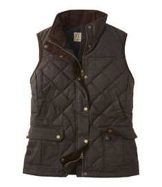 Women's L.L.Bean Upcountry Waxed Cotton Down Vest | Outerwear & Vests at L.L.Bean Cozy Vest, Style Anglais, Hunting Jackets, Hunting Clothes, Outerwear Vest, Down Vest, Waxed Cotton, Ll Bean, L L Bean