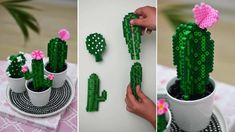 the cactus is made out of plastic beads