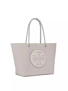 The sporty yet sophisticated Ella Leather Chain Tote from Tory Burch is perfect for your busiest Instagram days. With chained straps that can be worn casually on the shoulder or crossbody, nylon material that stands up to everything life throws your way, and pockets to keep essentials organized, this bag keeps you looking polished in every photo. Everyday Nylon Shoulder Bag With Silver-tone Hardware, Tan Travel Bag With Chain Strap, Tory Burch Ella Tote, Ella Tote, Tory Burch Ella, Tory Burch Bags, Bags Tote, Tory Burch Bag, Fashion World