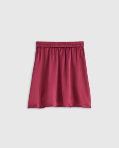 Upgrade your little's wardrobe with our washable silk mini skirt. Made from the same luxe, smooth, washable mulberry silk as our women's version, this has the potential for the chicest mom-and-me outfit ever. Best part—we kept it easy to care for, no dry cleaning required.  | Quince | Mini Skirt in Burgundy, Size 6, Silk Silk Mini Skirt, Lilac Grey, Silk Robe, Just Run, Silk Skirt, Mulberry Silk, Quince, Silk Satin, Toddler Girl