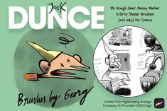 an image of a cartoon character with the title'dunce'written below it