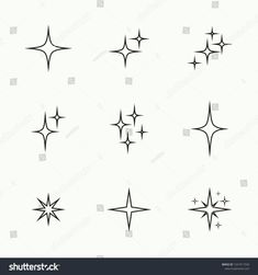 six pointed stars are shown in black and white