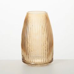 Ribbed Amber Glass Vase - Nested Ribbed Glass Vase, Scandinavian Decor Living Room, Amber Glass Vase, Living Room Scandinavian, Scandinavian Living, Ribbed Glass, Glass Molds, Elements Of Style, Vase Centerpieces